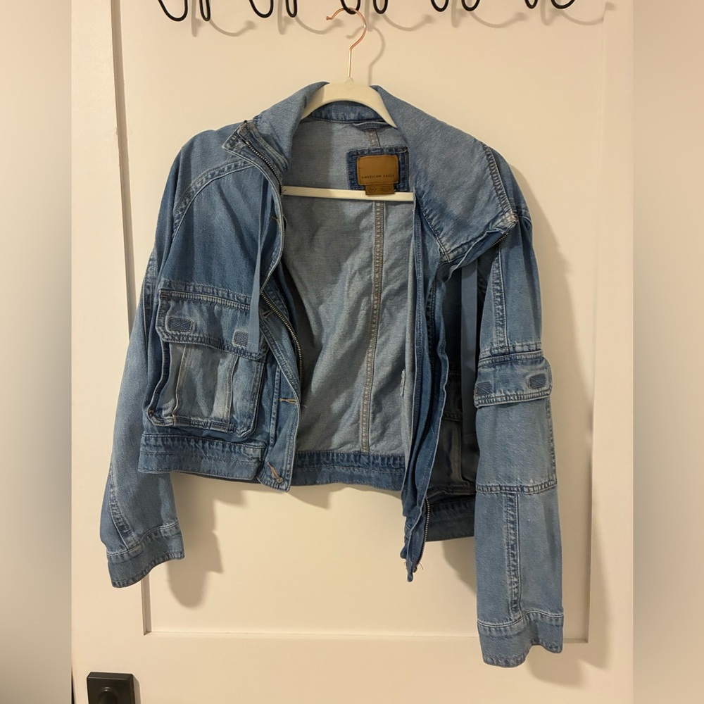 American Eagle Outfitters Light Blue Denim Jacket - Casual Jean Jacket